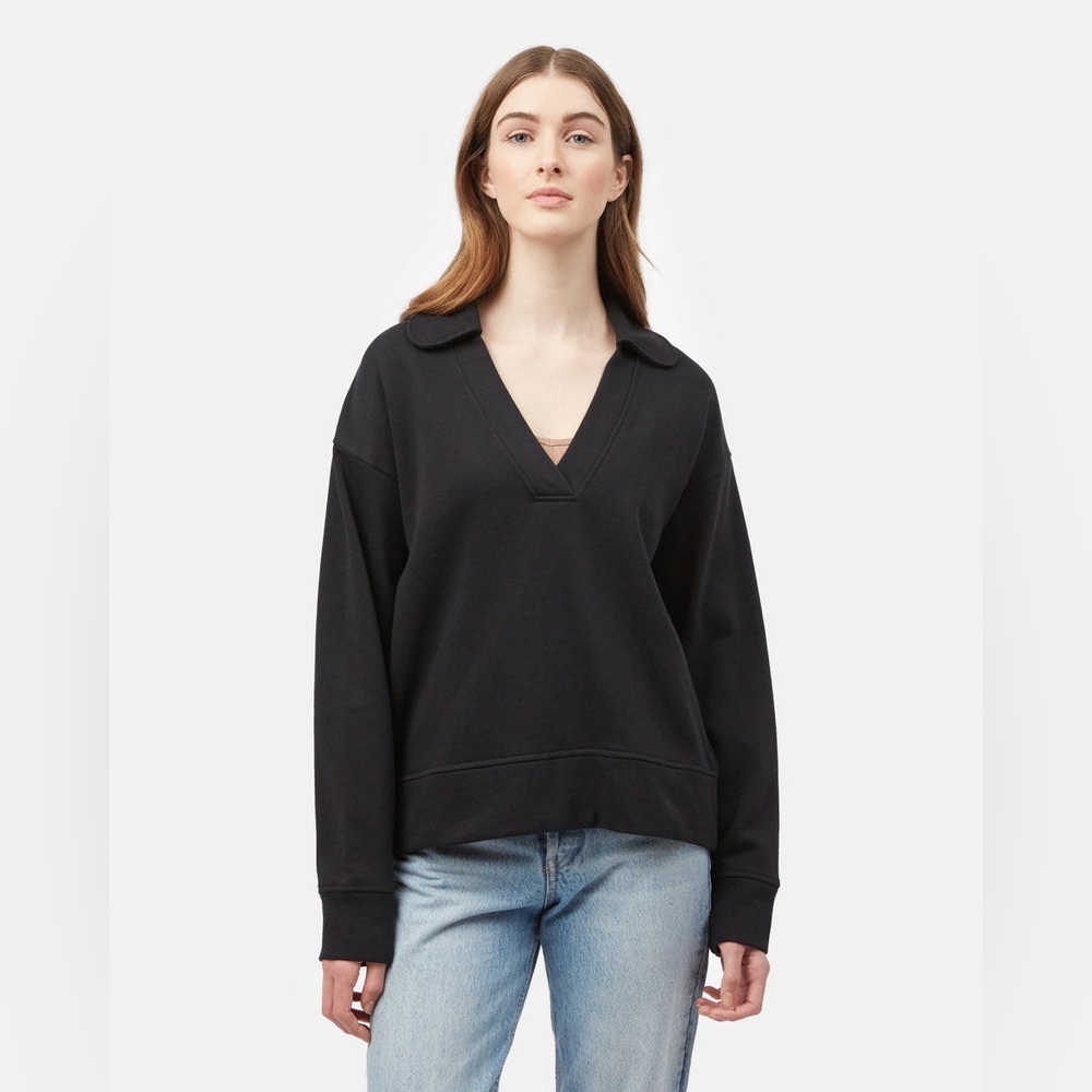 10Tree Women’s Treefleece Grove Sweatshirt in Meteorite Black, Size XS, Tentree